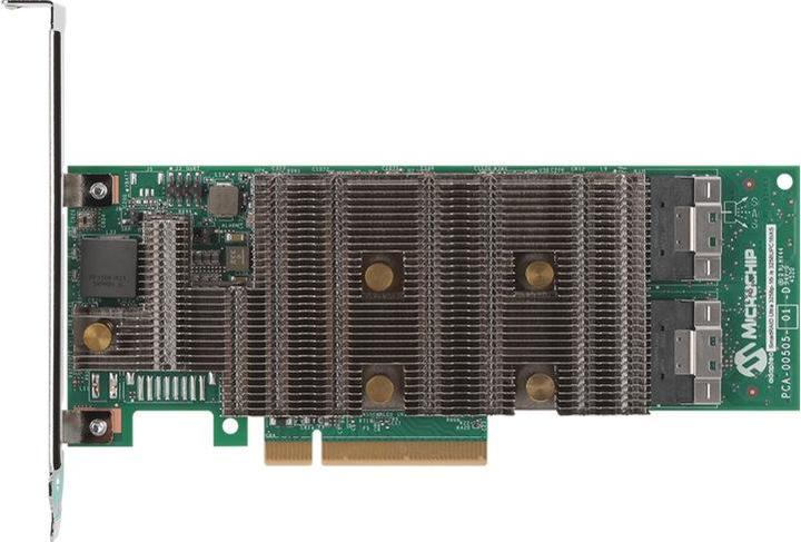 Image du produit Microchip Technology SmartRAID 3204-8i, SAS-4, Série ATA III, PCI Express x8, 24 Gbit/s, 4096 Mo, DD