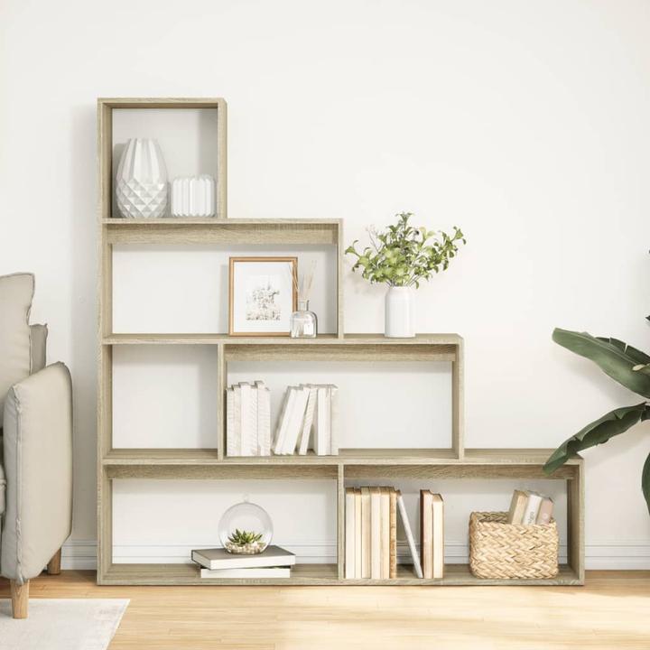Produktbild VidaXL Raumteiler Bücherregal Standregal Treppenregal 4 Stufen Sonoma-Eiche