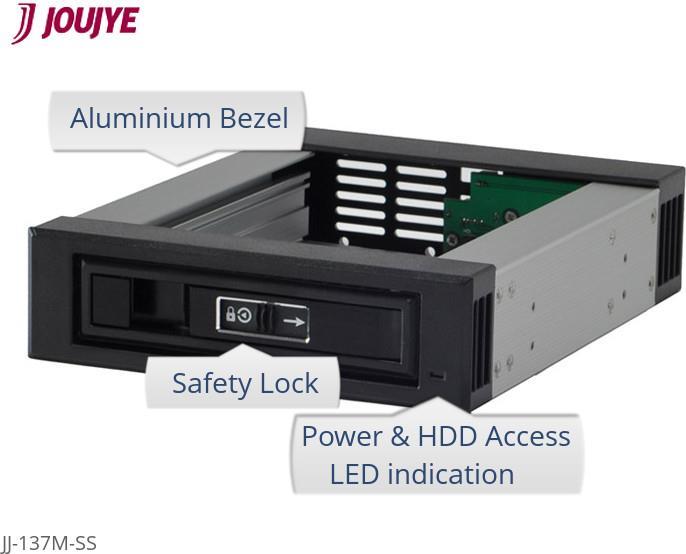 Immagine prodotto JJ Computer JOUJYE JJ-137M-SS SATA/SAS 13,3cm 5.25inch nero per 8,9cm 3.5inch HDD 7pin connettore SATA (3.5")