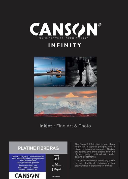 Immagine prodotto Canson Carta fotografica INFINITY "Platine Fibre Rag", 310 g/m², A3 (310 g/m², A3, 25 x)