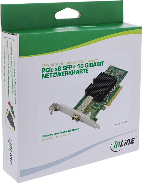 Image du produit InLine Carte réseau 10 Gigabit, 1x SFP+, PCIe x8, avec slot low profile (PCIe)