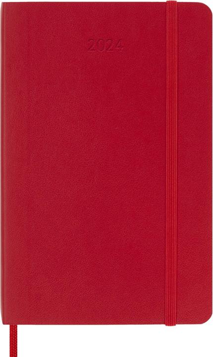 Moleskine 12 Months Weekly Notebook 2024, Pocket/A6, Scarlet Red (9 x 14 cm, English)