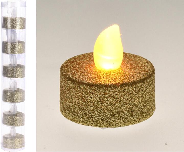 Image du produit Mondex Bougies à réchaud LED 6 pièces, or scintillant, 3.8 x 4 cm (6 x)