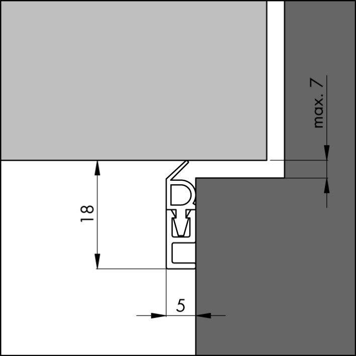 Produktbild Elton Ellen Abdichtungsschiene PTS-AR zum nageln KF weiss, H 18 x L 2100mm (5 mm)
