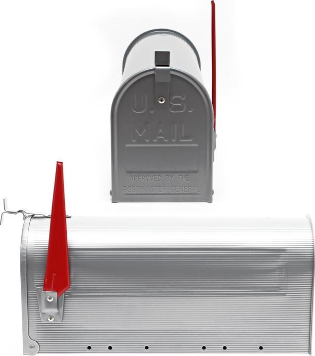 Immagine prodotto Wiltec Boite aux lettres Style américain Design Couleur Gris argenté Boite postale US Mailbox avec drapeau