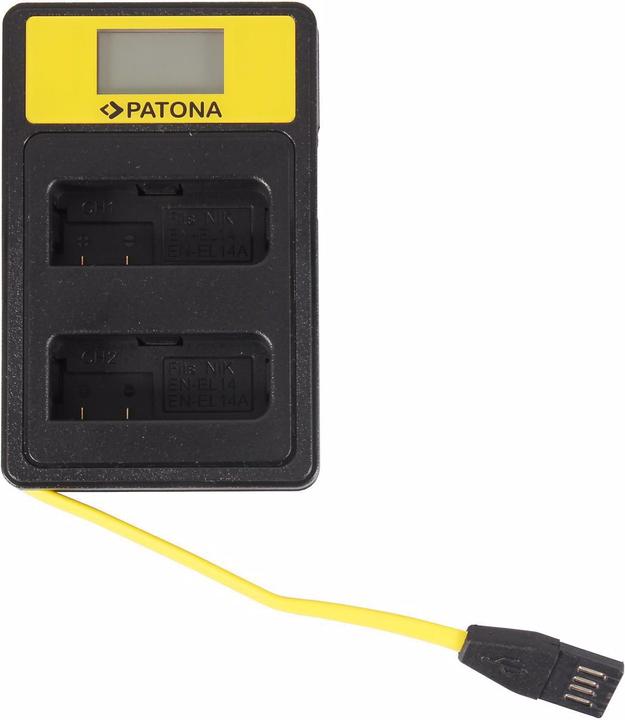 Patona Ladegerät Smart Dual LCD USB Nikon Akku EN-EL14 (Ladegerät)