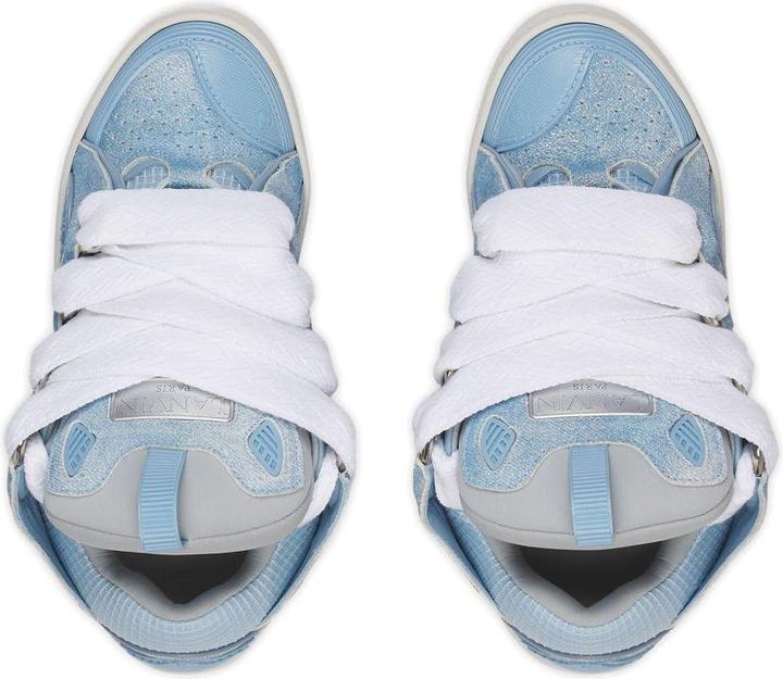 Actual product image Lanvin curb sneakers in leather and mesh color denim blue (42)