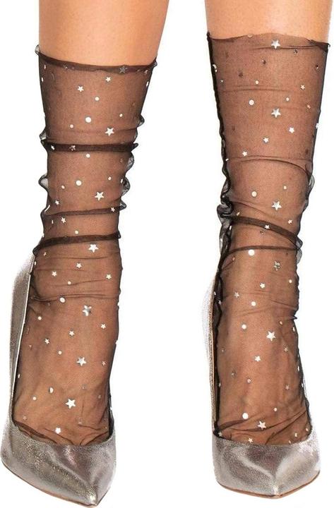 Produktbild JTI Netzsocken mit Sternen - Schwarz (Einzelpack, One Size)