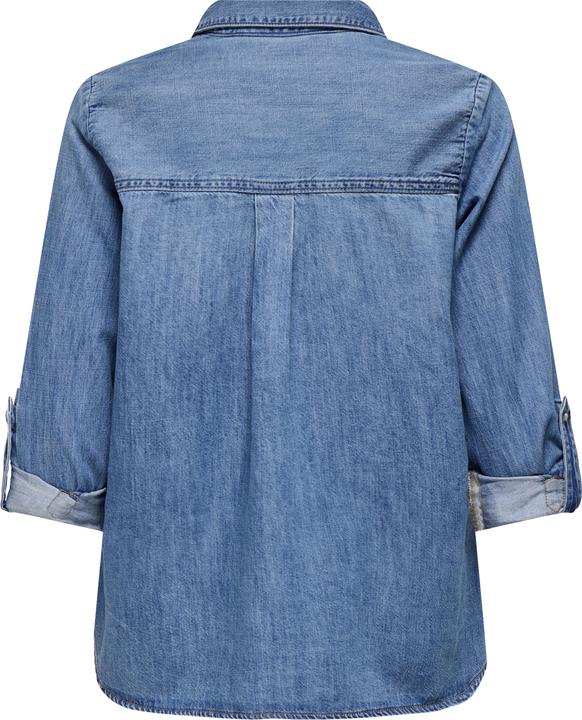 Produktbild Only Normal geschnitten Hemdkragen Umgeschlagene Ärmelbündchen Jeanshemd Jeanshemd (XS)
