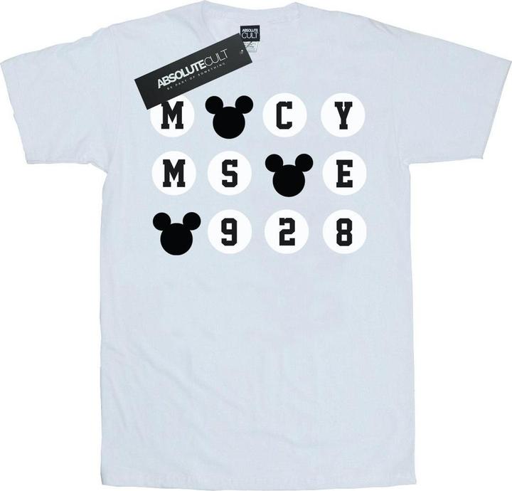 Actual product image Disney Womens/Ladies Mickey Mouse 1928 Circles Cotton Boyfriend T-Shirt (M)