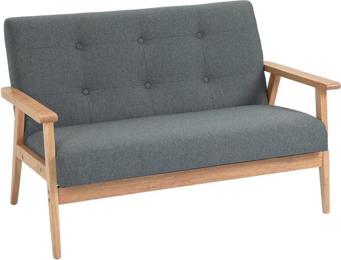 Produktbild Swisshandel24 Doppelsofa Polsterung Loveseat kompaktes Design Zweisitzer Stoffsofa 2 Sitzer Sofa Leinen Gummiholz (2-Sitzer)