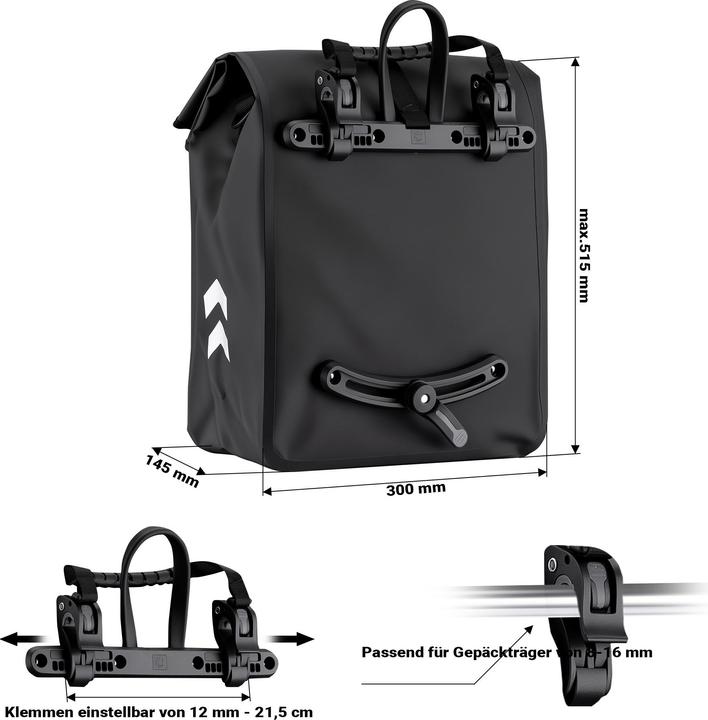 Immagine prodotto Wiltec Gepäckträgertasche (22 l, Borsa portapacchi)