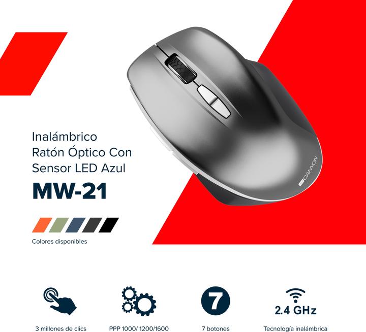 Produktbild Canyon 2.4 GHz Wireless mouse with 7 buttons DPI 800/1200 (Kabellos)