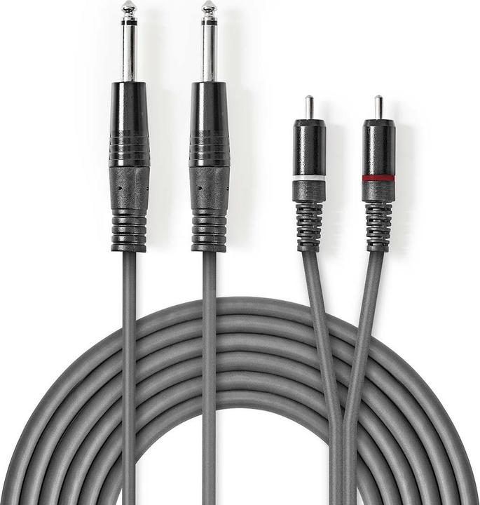 Nedis Audio cable stereo 2X 6.35 mm male 2X RCA mac (1.50 m, Cinch)