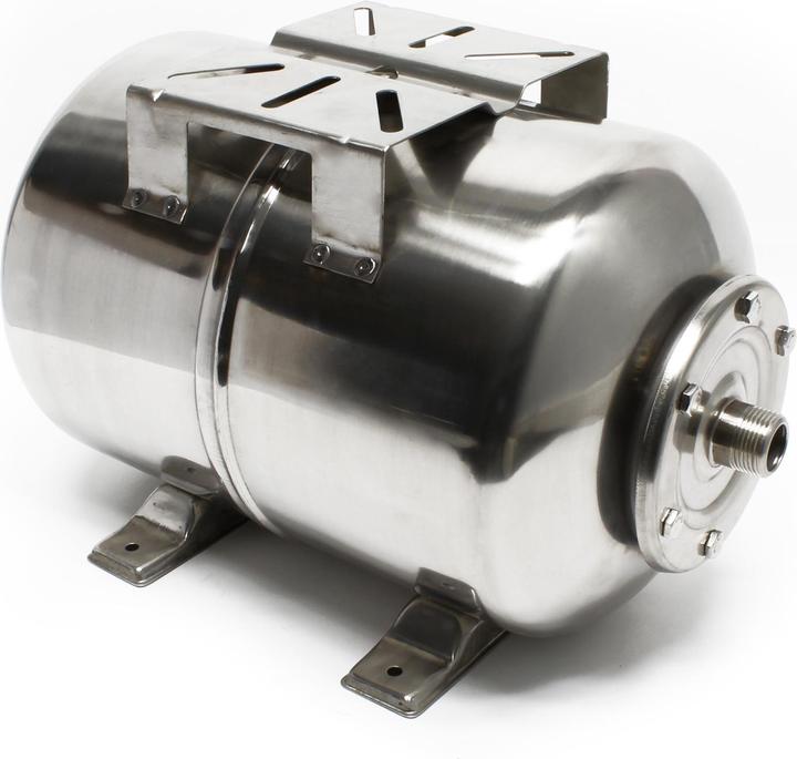 Immagine prodotto Wiltec Caldaia a membrana in acciaio inox 50L Serbatoio di espansione per acquedotti domestici orizzontale (Pompa acqua sanitaria)