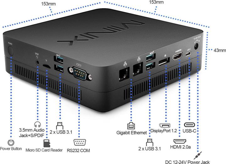 Image du produit Minix NGC-5 (Intel Core i5-8279U, 8 Go, 256 Go, Iris Plus Graphics 655)