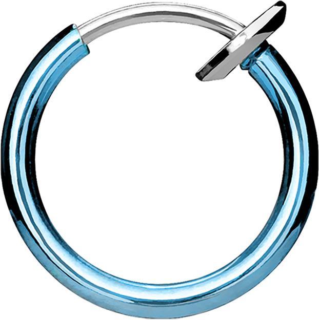Actual product image Star Piercing Fake Nose Ring Light Blue with Titanium Coating (Surgical steel 316L, without brass)