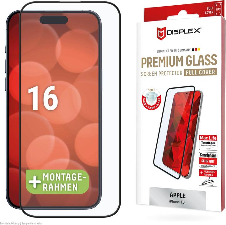 Image du produit Displex Verre premium, verre blindé Full Cover (1 pièce(s), Apple iPhone 16)