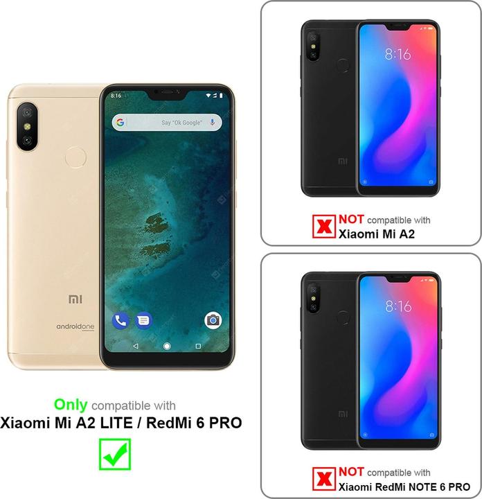 Productafbeelding Cadorabo Boek Onzichtbare Magneethoes (Xiaomi Mi A2 lite, Xiaomi Redmi 6 Pro)