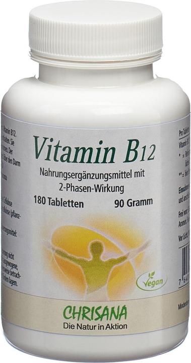Actual product image Chrisana Vitamin B12 Tablette 500 mcg (180 Piece, Pills, 121 g)