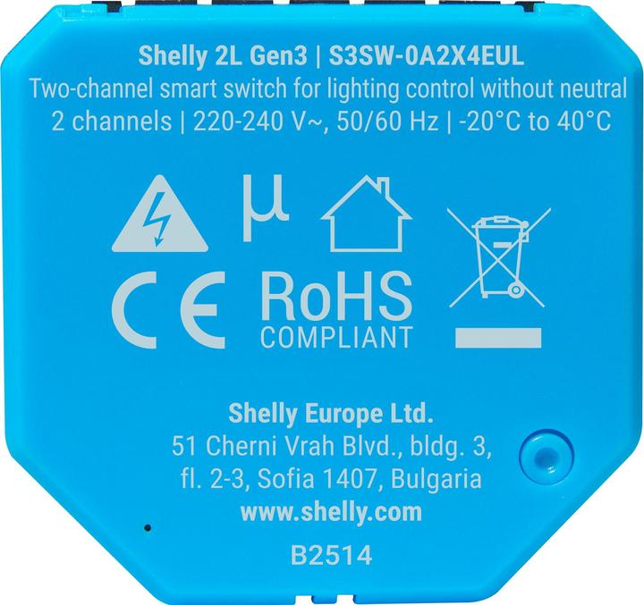 Energy Label Shelly 2L Gen3 (Switch actuator)