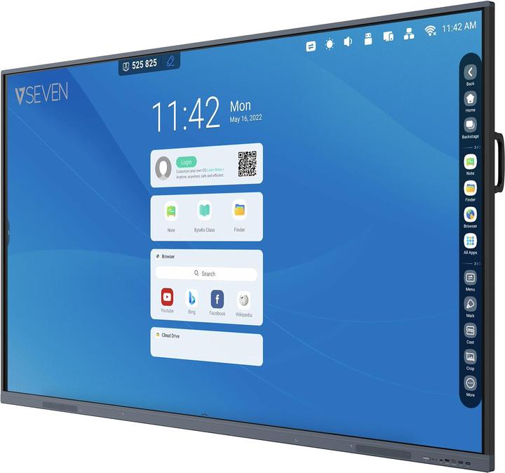Actual product image V7 75 IN 4K IFP ANDROID 11 DISPLAY (WLAN only, 75", 64 GB, Black)