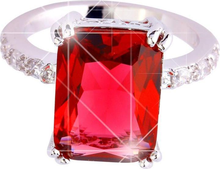 Produktbild Hermex versilberter Ring mit Ruby Spinel / Zirkonia - Gr. 58 / Size 8 (8)