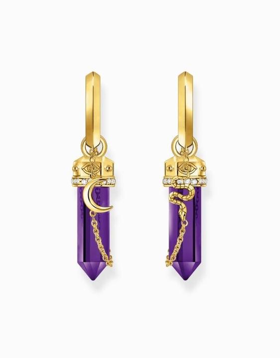 Immagine prodotto Thomas Sabo Orecchini a cerchio in finta ametista placcati in oro con ciondolo (Argento 925/argento)