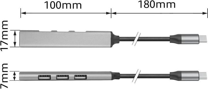 Produktbild USB-C hub 3.0, 4 port USB-A (USB-C, 4 Ports)