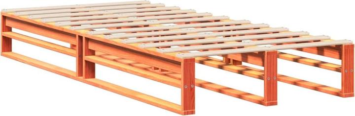 Actual product image VidaXL Solid wood bed Wooden bed Pallet bed with headboard 140x190cm pine (140 x 190 cm)