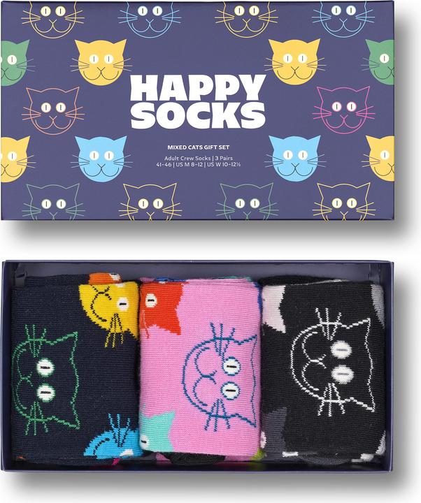 Immagine prodotto Happy Socks Set regalo gatto misto (confezione da 3, 36 - 40)