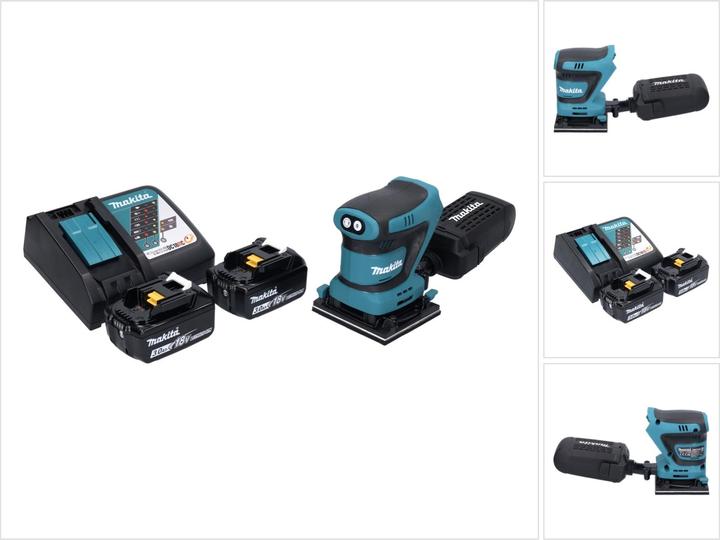 Actual product image Makita DBO480RF Cordless Finishing Sander 112x102mm 18V + 2x Batteries 3.0Ah + Charger (Eccentric grinder)