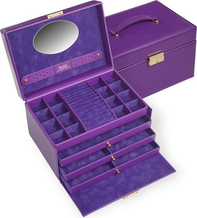 Actual product image Sacher 74.519.560505 - Jewellery box Karen colisimo violet full grain cowhide