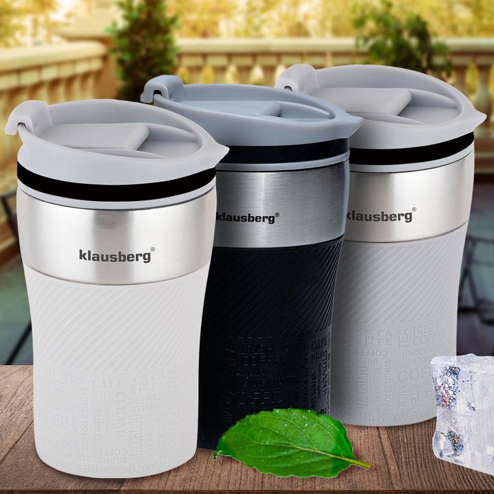Produktbild Klausberg 2er-Set Doppelwandiger Thermobecher, 280ml, grau (0.28 l)