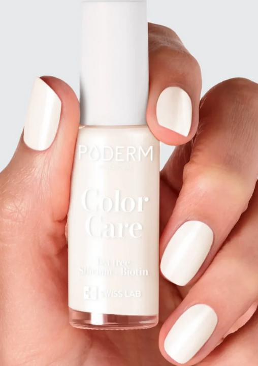Produktbild Poderm Color Care Teebaumöl Nagellack 122 Perlweiss (122 Perlweiss, Farblack)