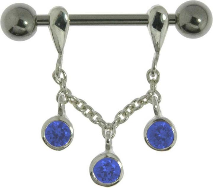 Produktbild Bijouteria Brustpiercing (Chirurgenstahl 316L, Kristall, Silber 925)