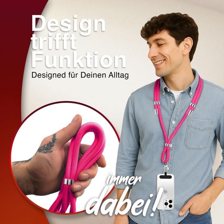 Image du produit Nalia HoldMe Lanyard Handykette – Universal Trageband für Smartphones - Verstellbar, Soft & Elastisch