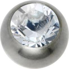 Actual product image Bijouteria 1.2mm Titanium piercing part (Crystal, Titanium)