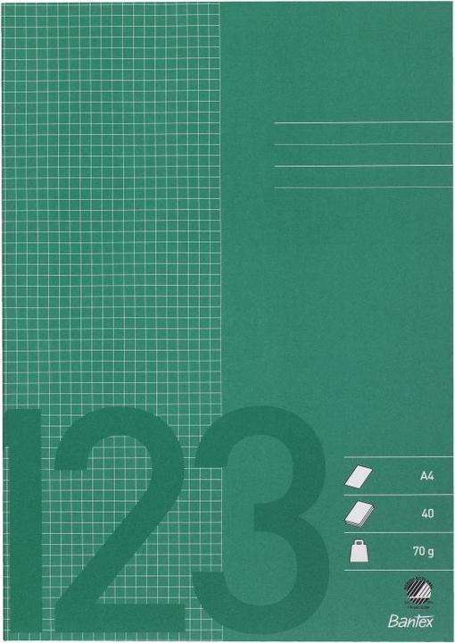Produktbild Bantex Schulheft A4 quadratisch 5x5 mm 40 Seiten 70g grasgrün - (10 Stk.) (A4)