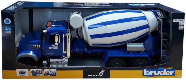Actual product image Bruder Mack Granite concrete mixing truck