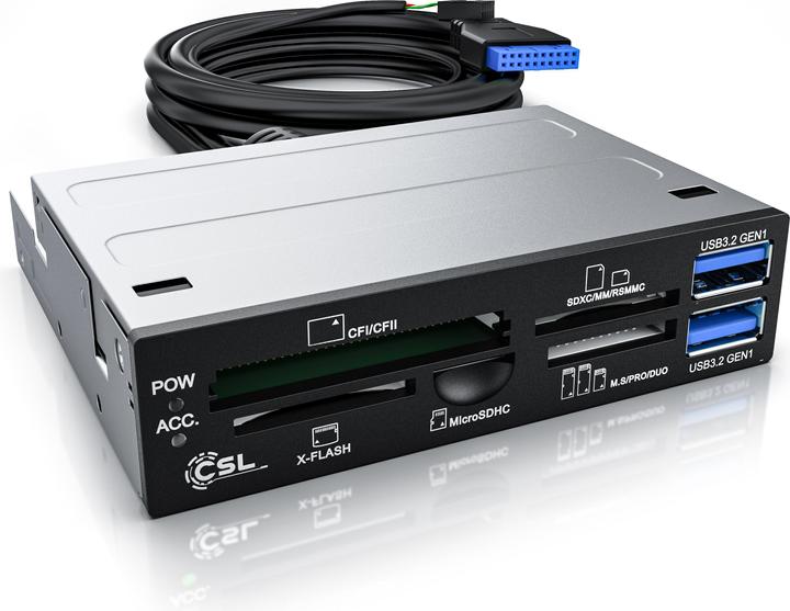 Produktbild CSL Multi-Frontpanel Kartenlesegerät (19-Pin, Internal USB 2.0 Motherboard)