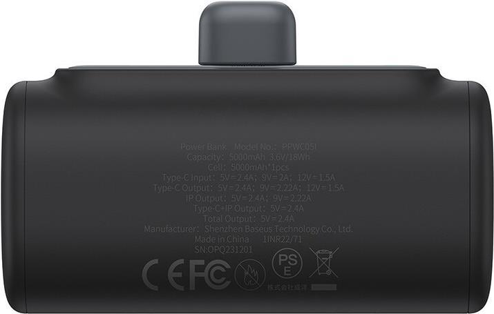 Immagine prodotto Baseus Powerbank OS-Baseus Compact IP 5000mAh 20W (black) (5000 mAh, 20 W, 20 Wh)