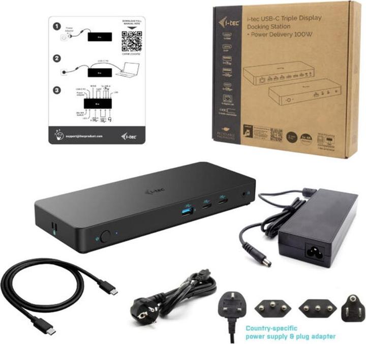 Immagine prodotto i-tec USB-C Triple 4K Display Docking Station (USB-C, 9 Porti)