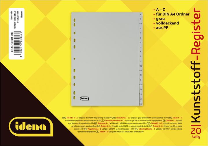 Produktbild Idena Kunststoffregister A4 A bis Z 20teilig