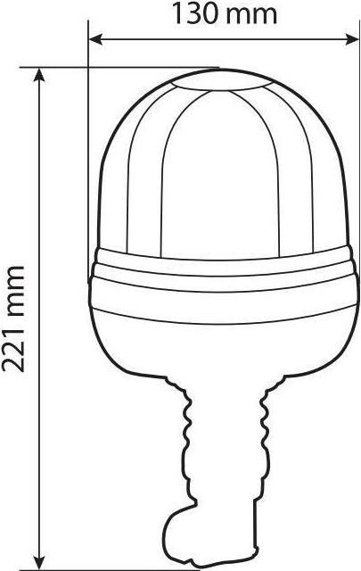 Produktbild AM RL-10, LED-Drehlicht Rundumleuchte mit flexibler Basis und DIN-​Anschluss, 9/32V