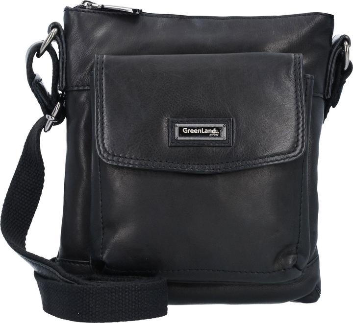 Immagine prodotto Greenland Nature Borsa a tracolla in nappa nera da 21 cm