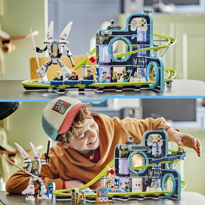 Actual product image LEGO Rollercoaster with robot mech (60421, LEGO City)