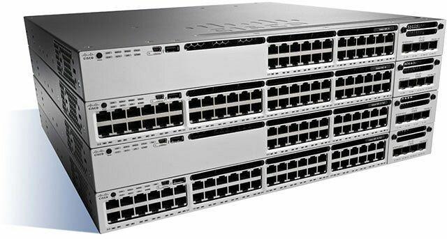 Actual product image Cisco Stackable 48 10/100/1000 Ethernet, with AC, 1 RU (48 ports)