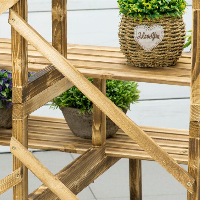 Immagine prodotto Outsunny Scala per piante Scaffale per fiori in legno di abete