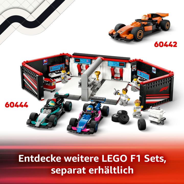 Produktbild LEGO F1 Boxenstopp mit Boxencrew und Ferrari Flitzer (60443, LEGO City)